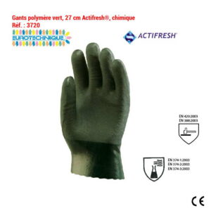 Gant polymère vert, 27 cm Actifresh®, chimique  Réf. : 3720
