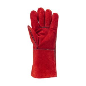 Gant Soudeur tout croûte vachette rouge doublé molletonné manchette 15 cm Réf 2631